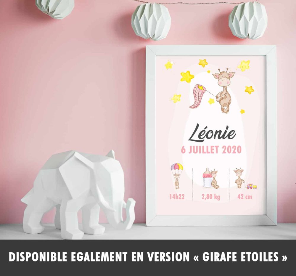 Affiche naissance : Panda etoiles – Image 2