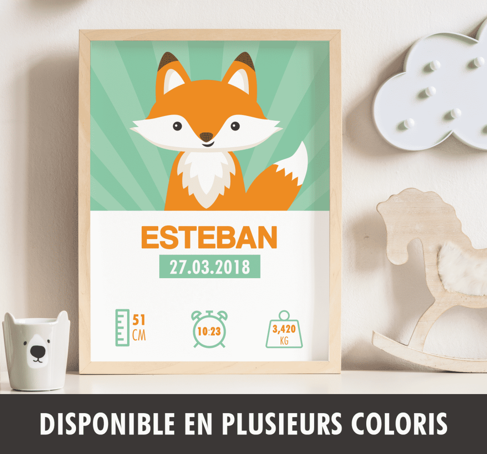 Affiche naissance Renard