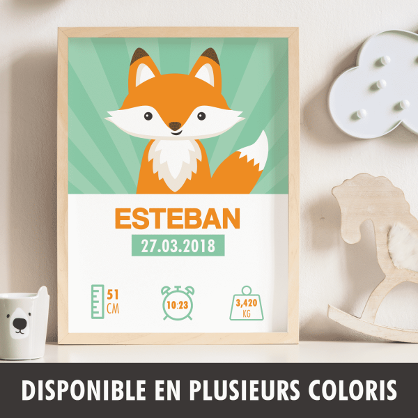 Affiche naissance Renard