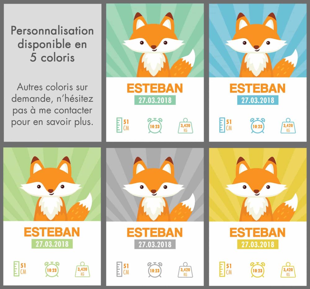 Affiche naissance Renard – Image 2