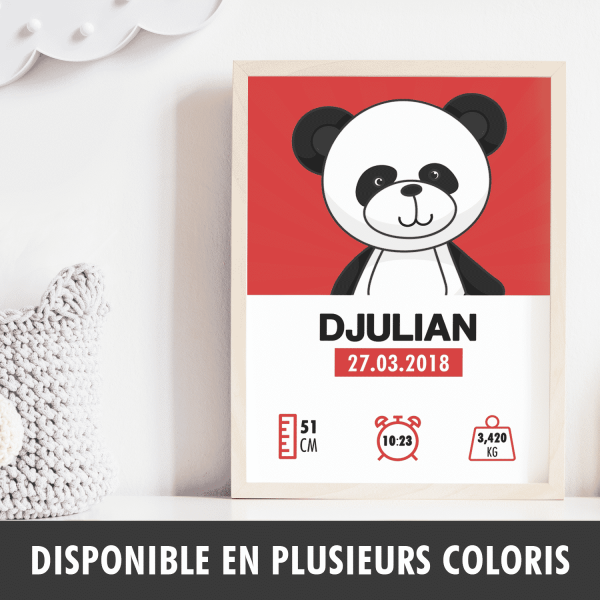 Affiche naissance Panda
