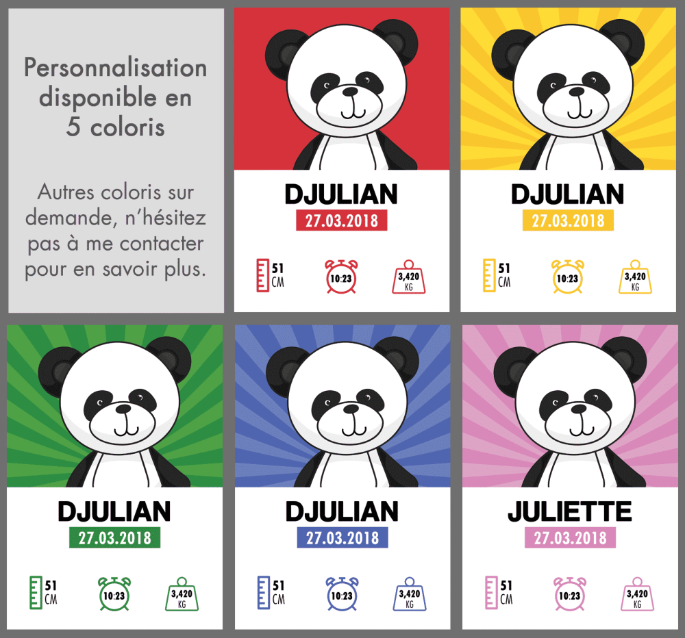 Affiche naissance Panda – Image 2
