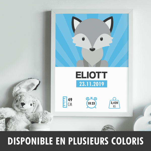 Affiche naissance Loup