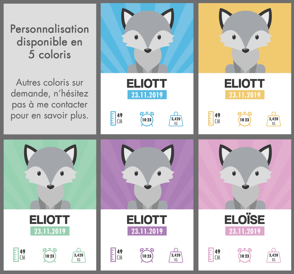 Affiche naissance Loup – Image 2