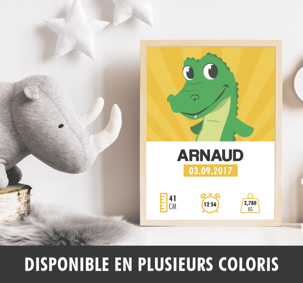 Affiche naissance Crocodile