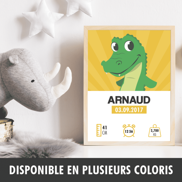 Affiche naissance Crocodile