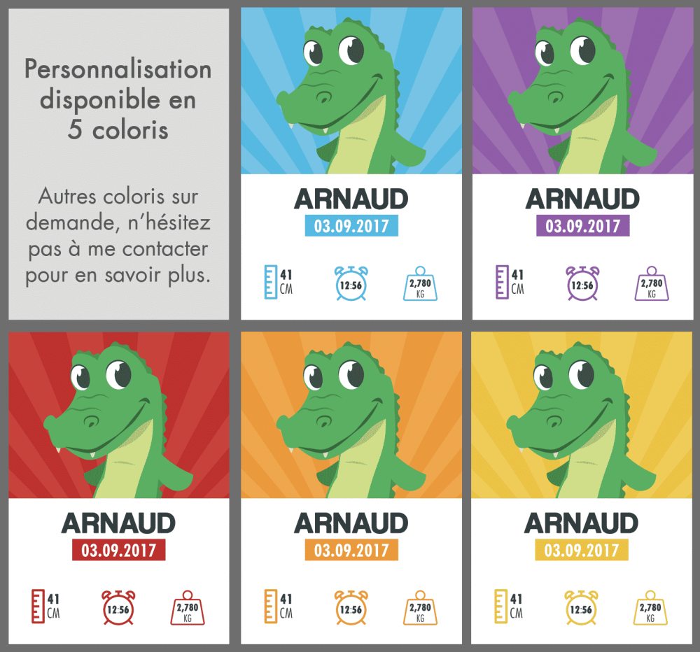 Affiche naissance Crocodile – Image 2