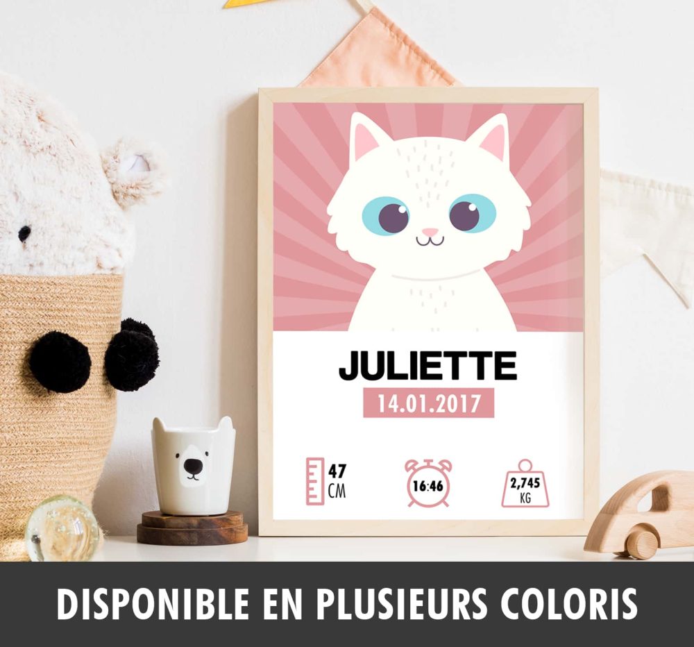Affiche naissance Chat