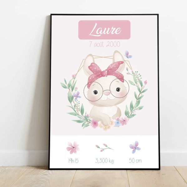 Affiche naissance Lapin