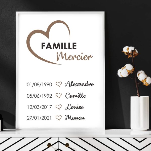 Affiche famille coeur