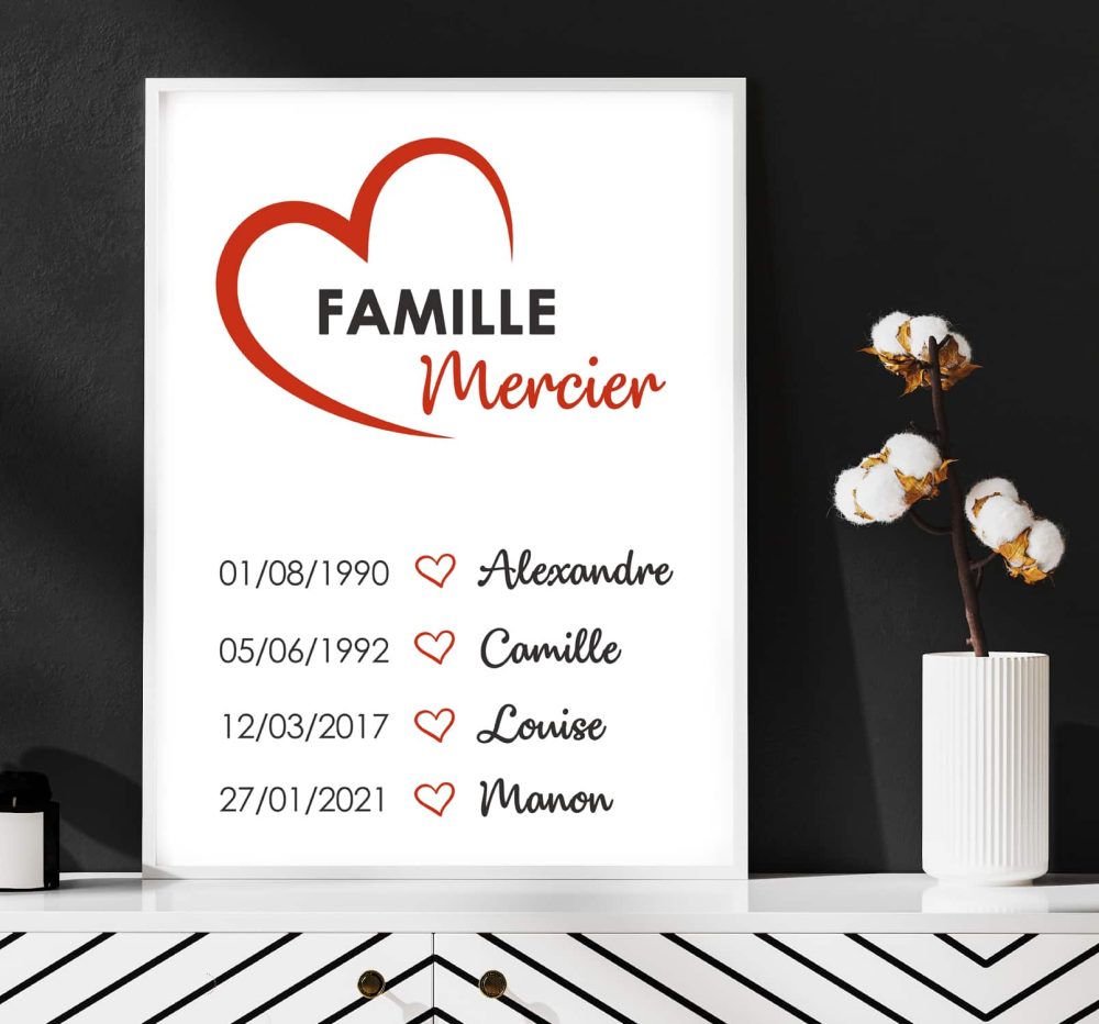 Affiche famille coeur – Image 3