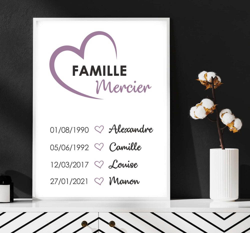 Affiche famille coeur – Image 2