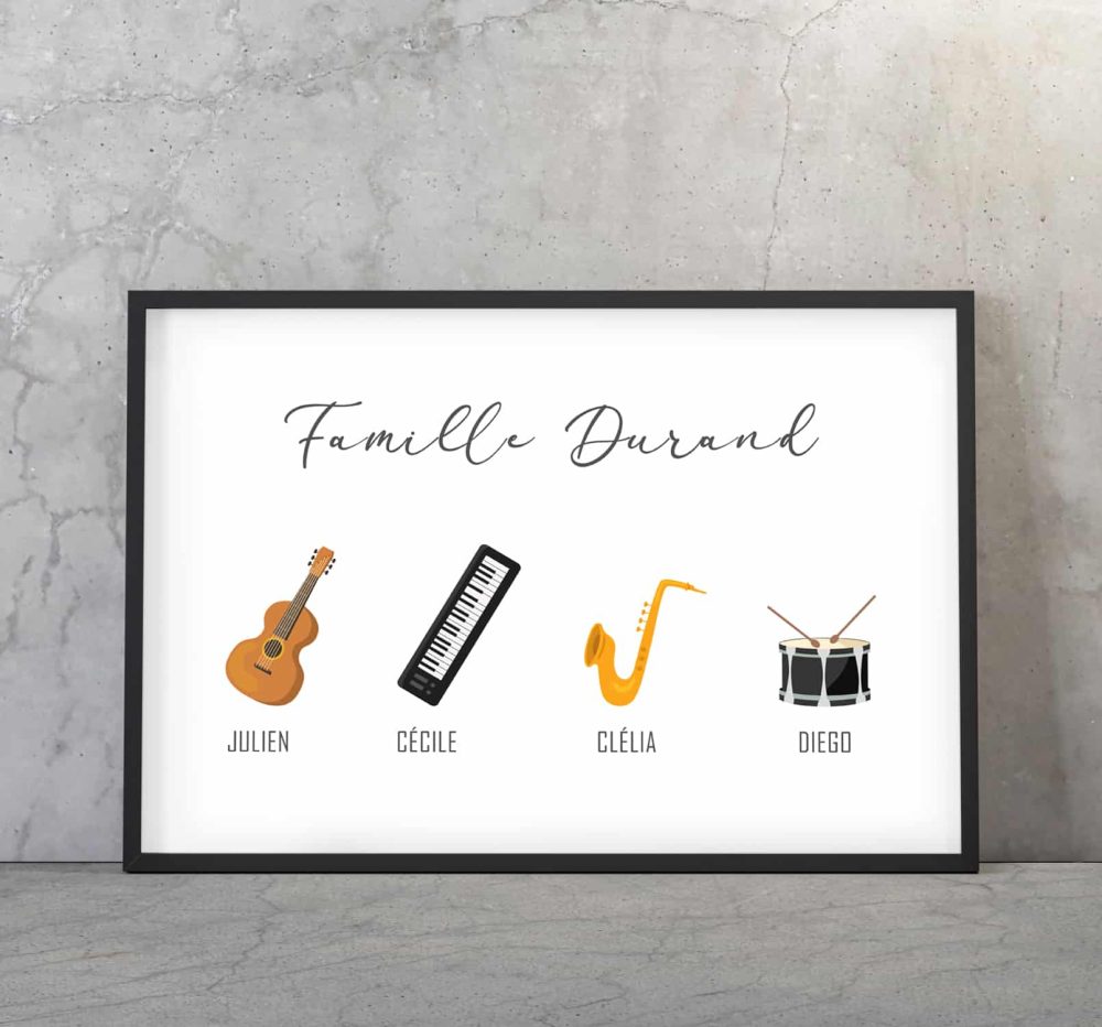 Affiche famille musiciens