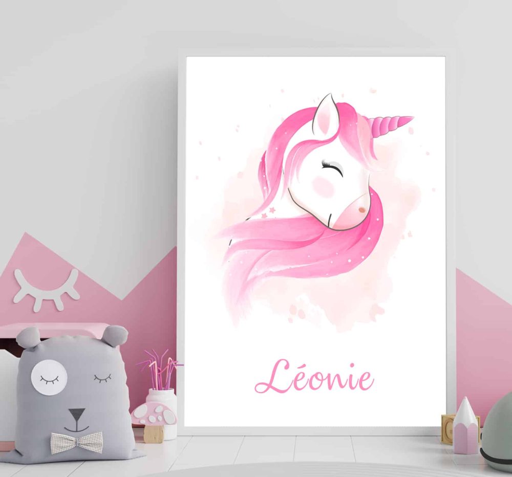 Affiche Prénom Licorne