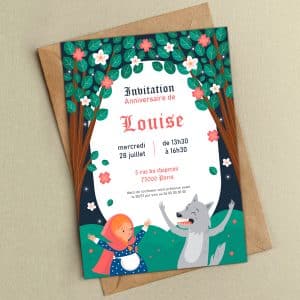 Invitation anniversaire enfant petit chaperon rouge