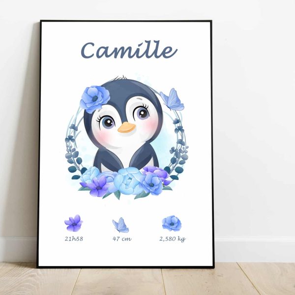 Affiche naissance Pingouin