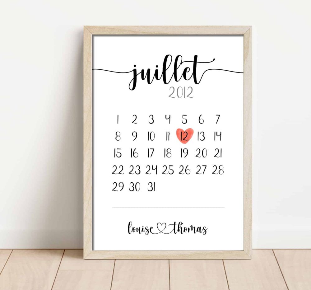 affiche calendrier personnalisée