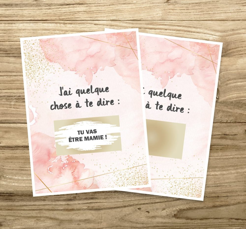carte à gratter annonce grossesse mamie