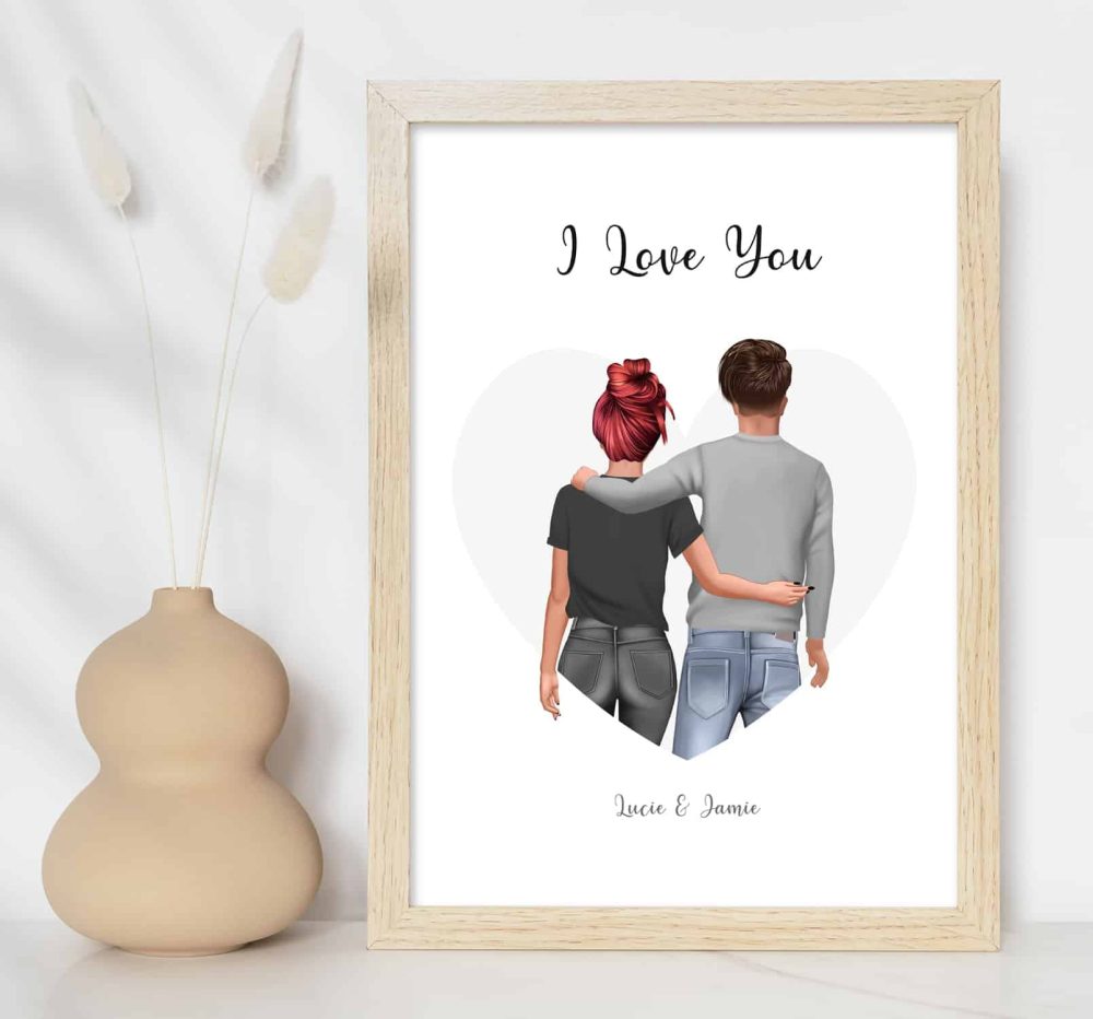 Affiche portrait couple personnalisé