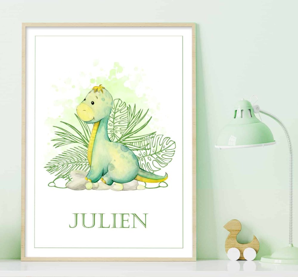affiche prénom dinosaure