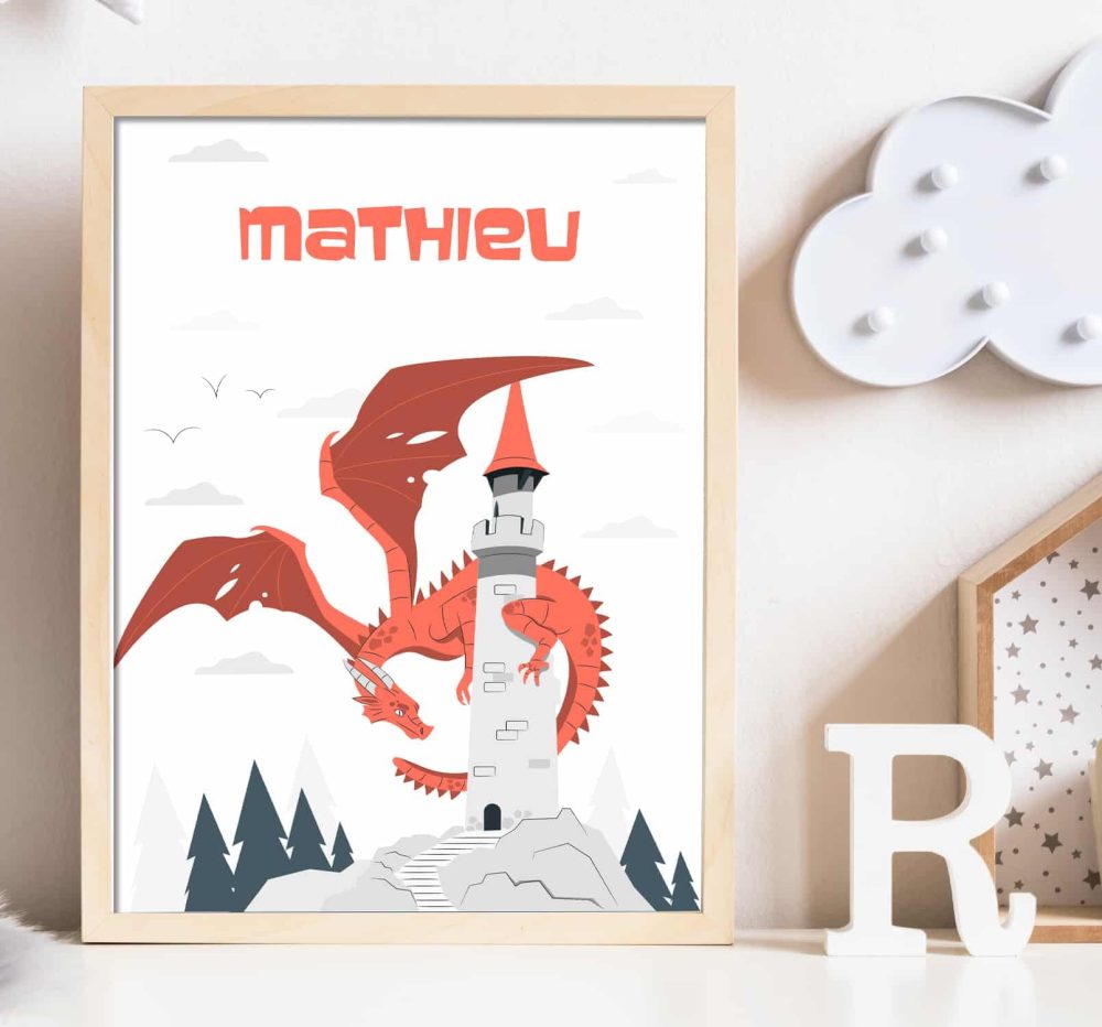 affiche prénom dragon