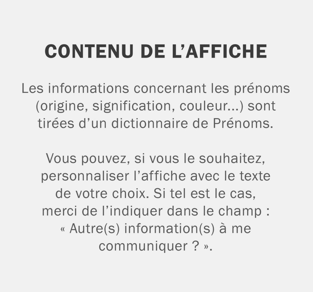 Affiche Prénom origine et signification – Image 3