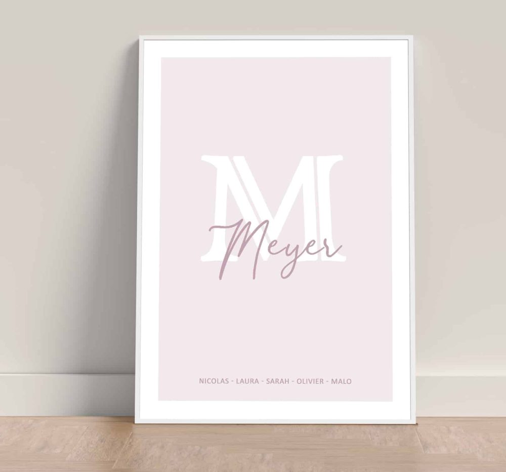 Affiche famille lettre majuscule
