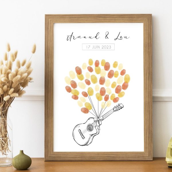 arbre à empreintes mariage anniversaire guitare