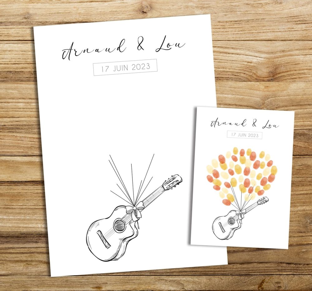 arbre à empreintes musique musicien guitare