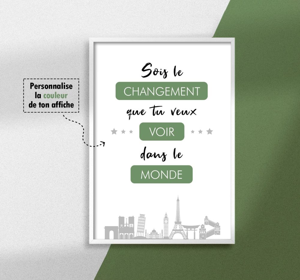 Affiche citation changement dans le monde