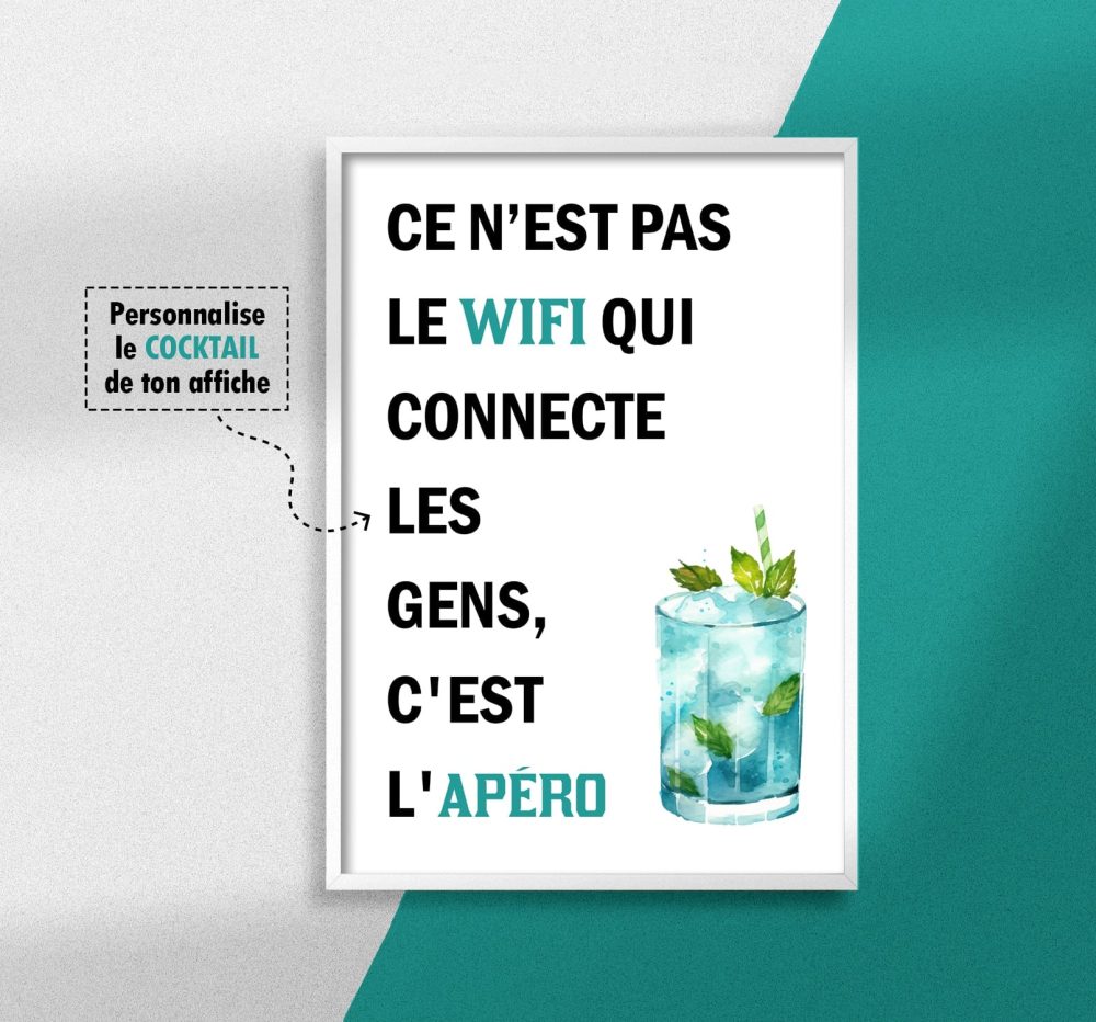 affiche citation apéro cocktail