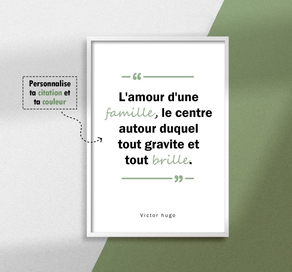 affiche citation famille à personnaliser