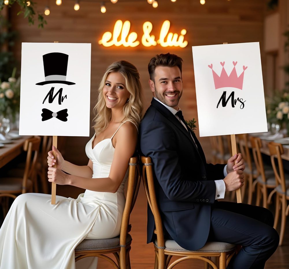 jeu mariage elle et lui à imprimer pancartes Elle et Lui