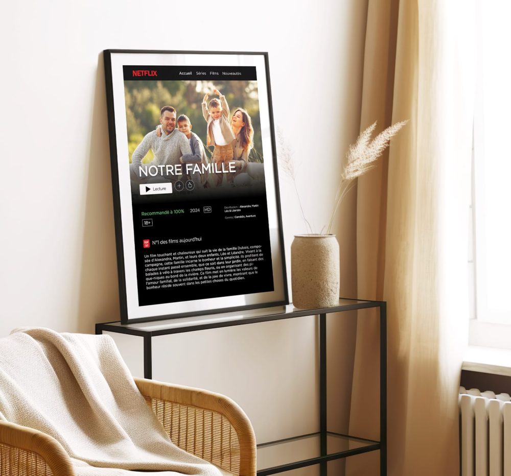 Affiche netflix personnalisée à imprimer