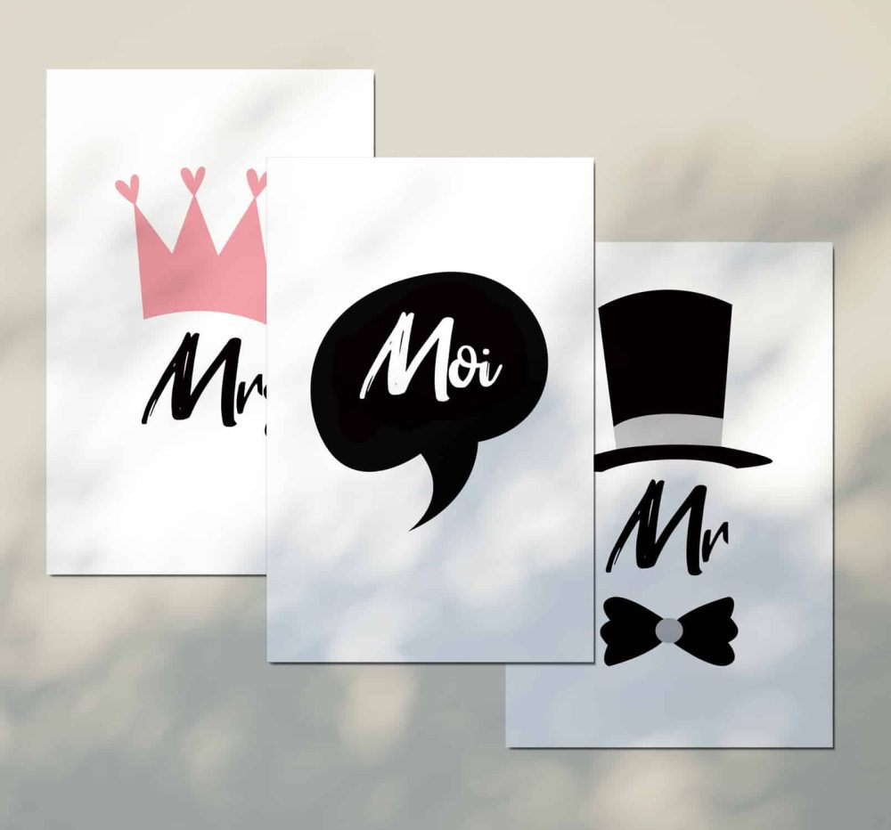 Pancartes Jeu mariage elle et lui