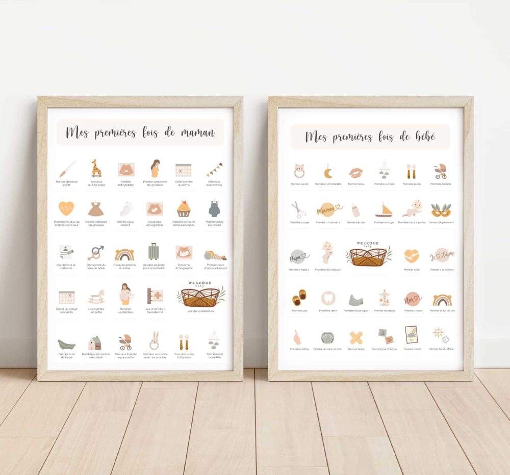Affiches mes premières fois d'enfant et de maman