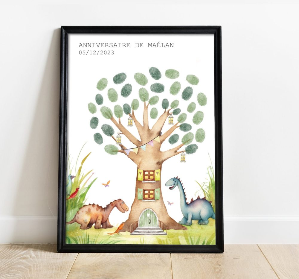 arbre à empreintes anniversaire enfant dinosaure