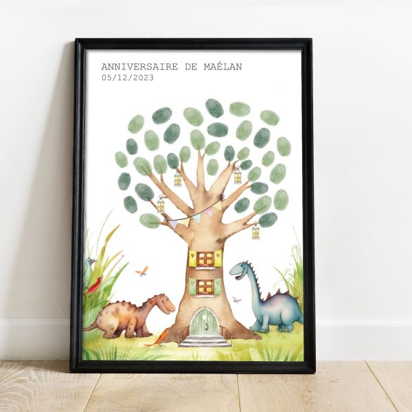 arbre à empreintes anniversaire enfant dinosaure