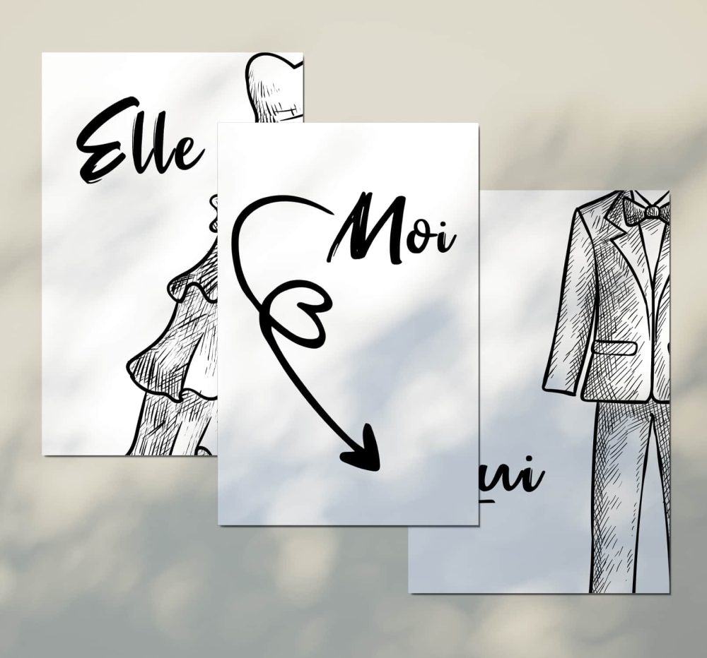Pancartes Jeu mariage elle et lui