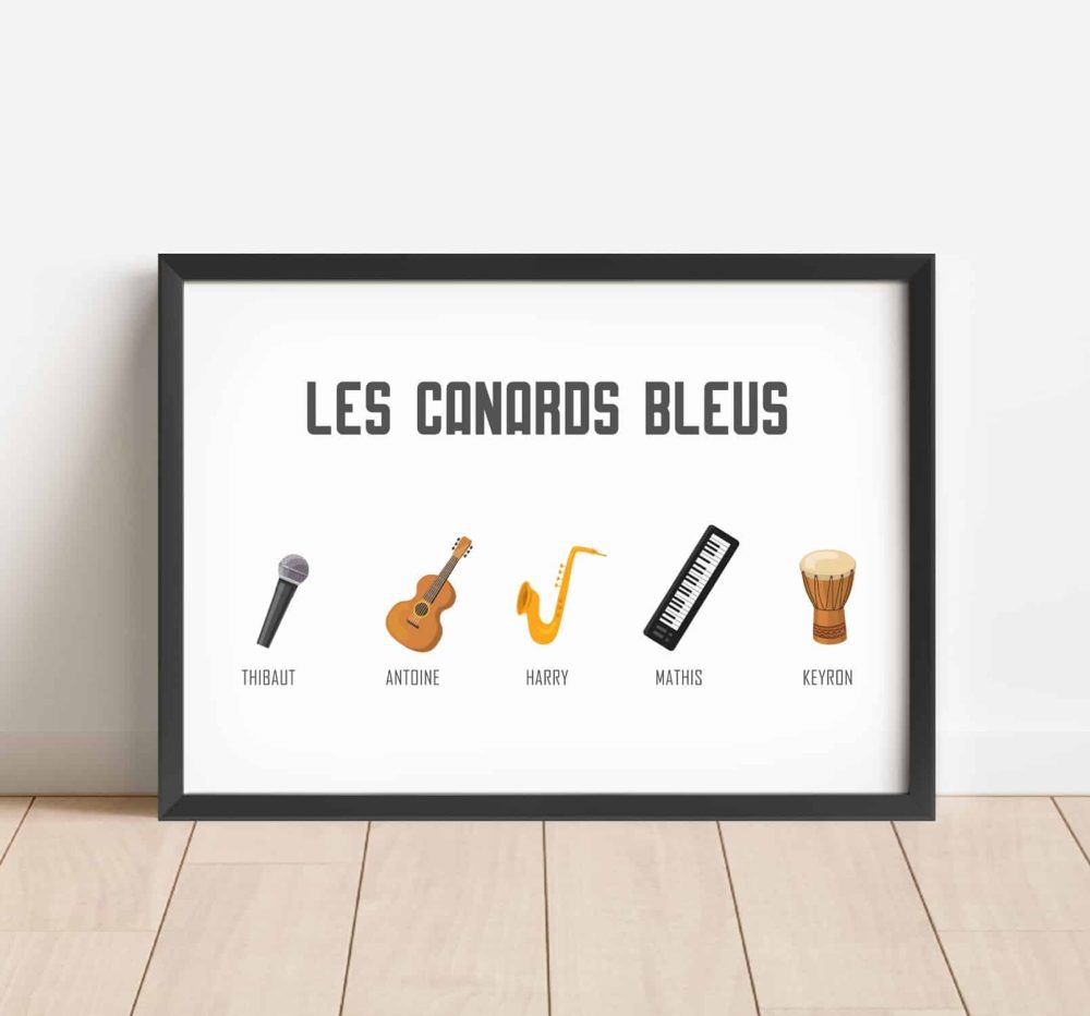 affiche groupe de rock personnalisée