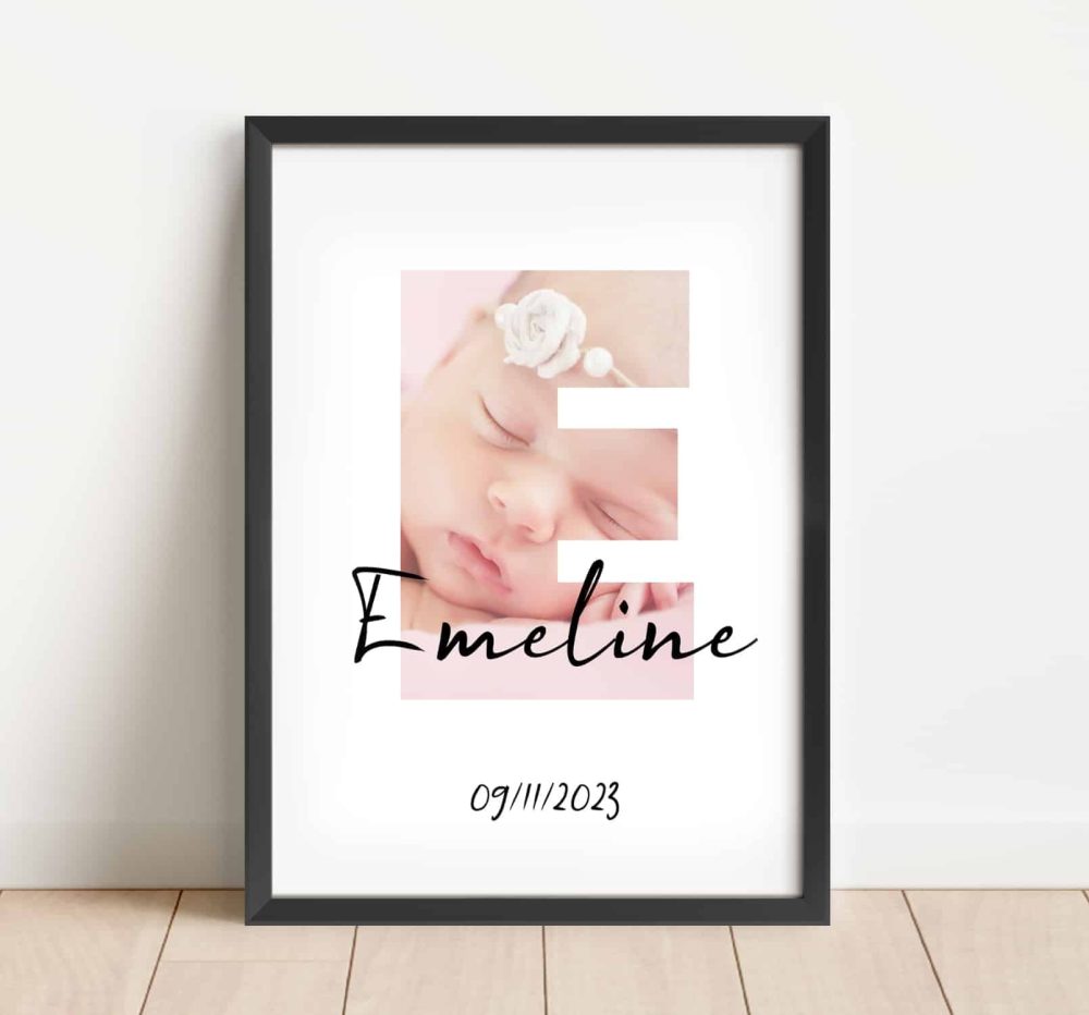 affiche prénom photo bébé