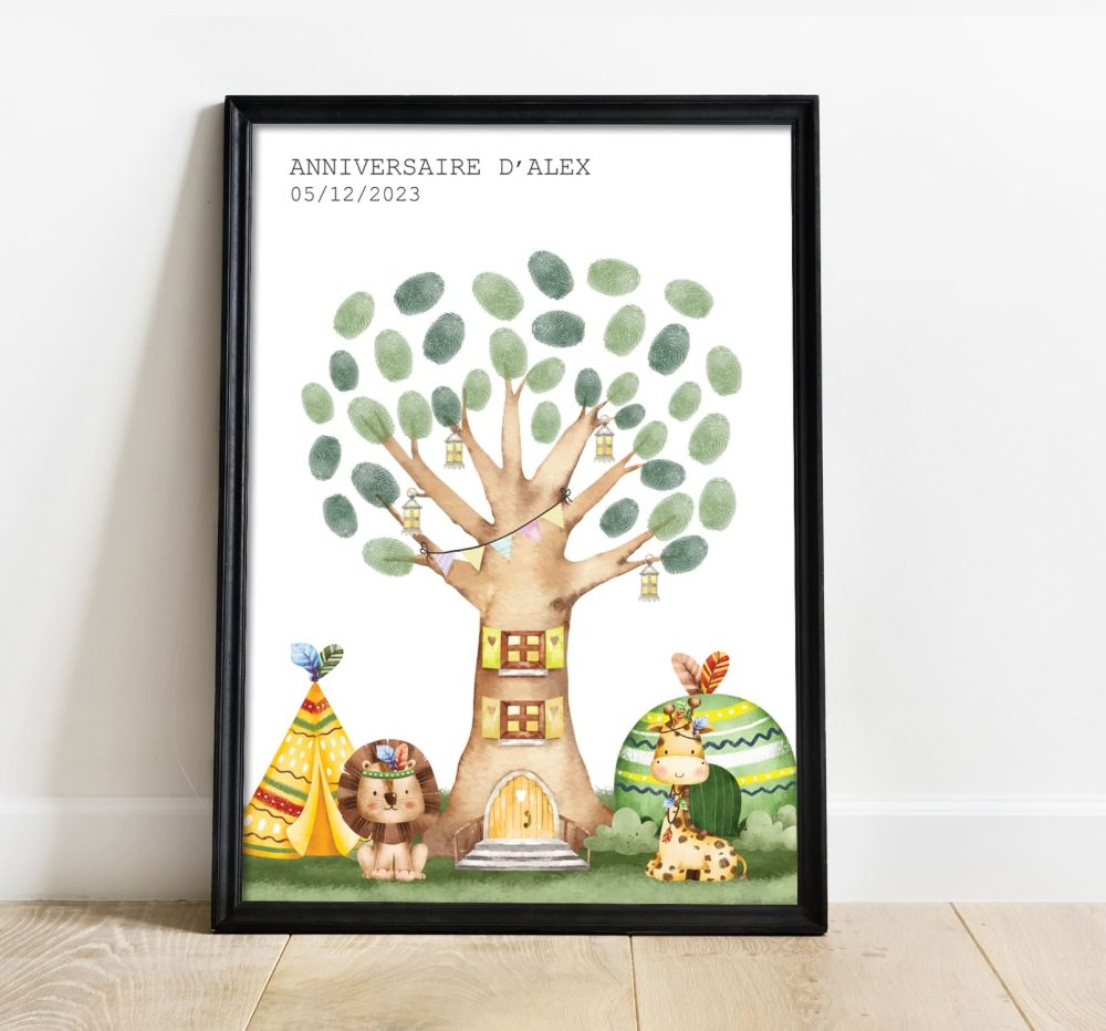 arbre à empreintes anniversaire enfant indien