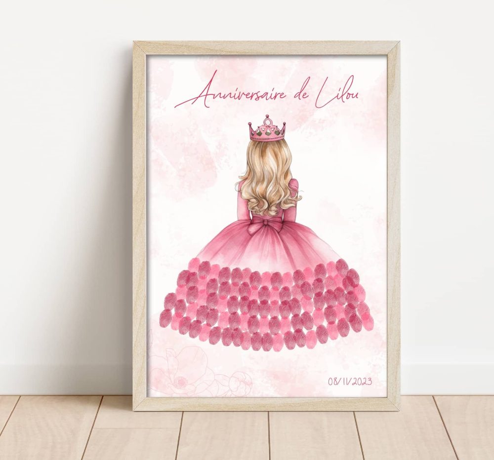 arbre à empreintes anniversaire fille princesse