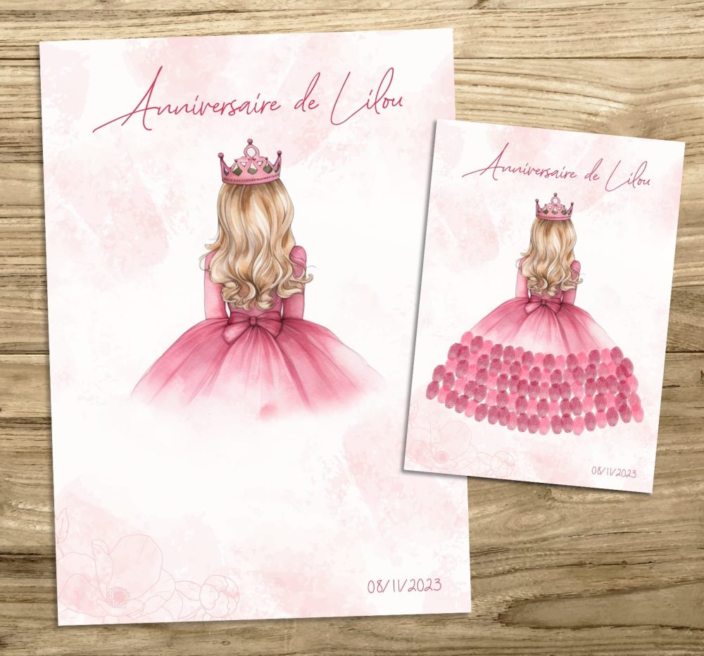 arbre à empreintes anniversaire fille princesse