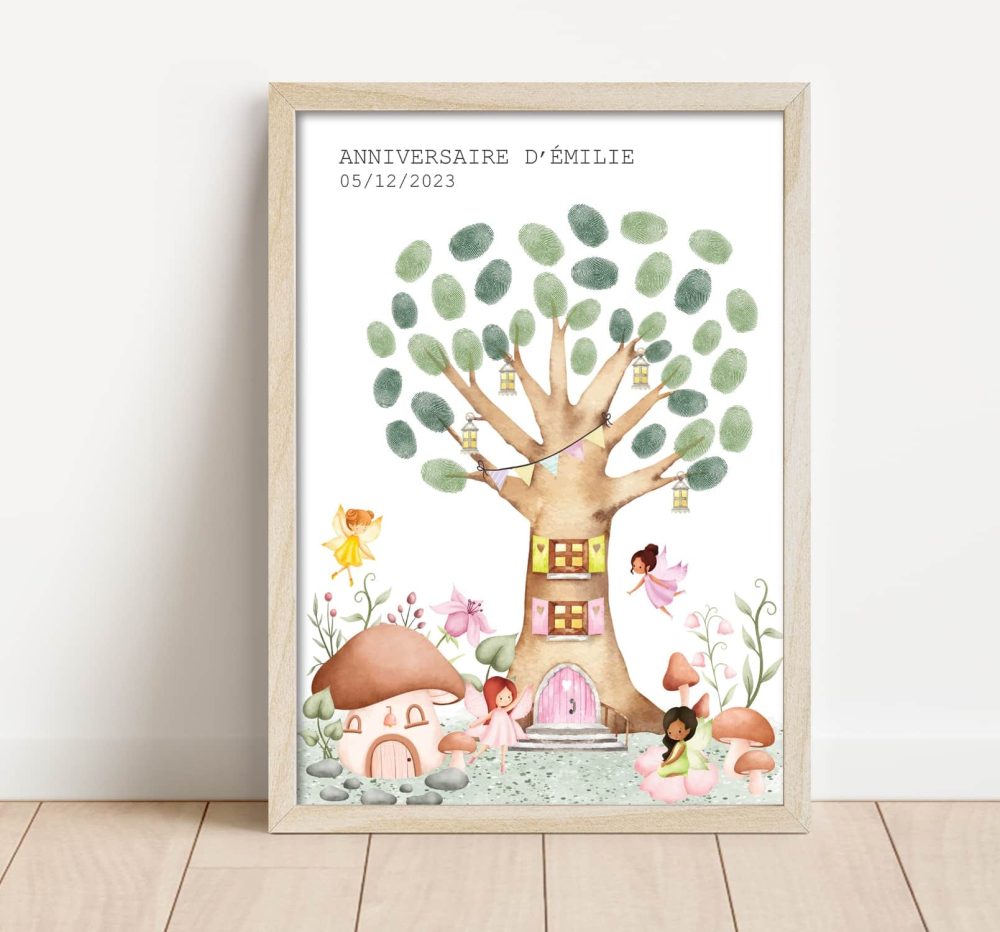 arbre à empreintes anniversaire fille fées