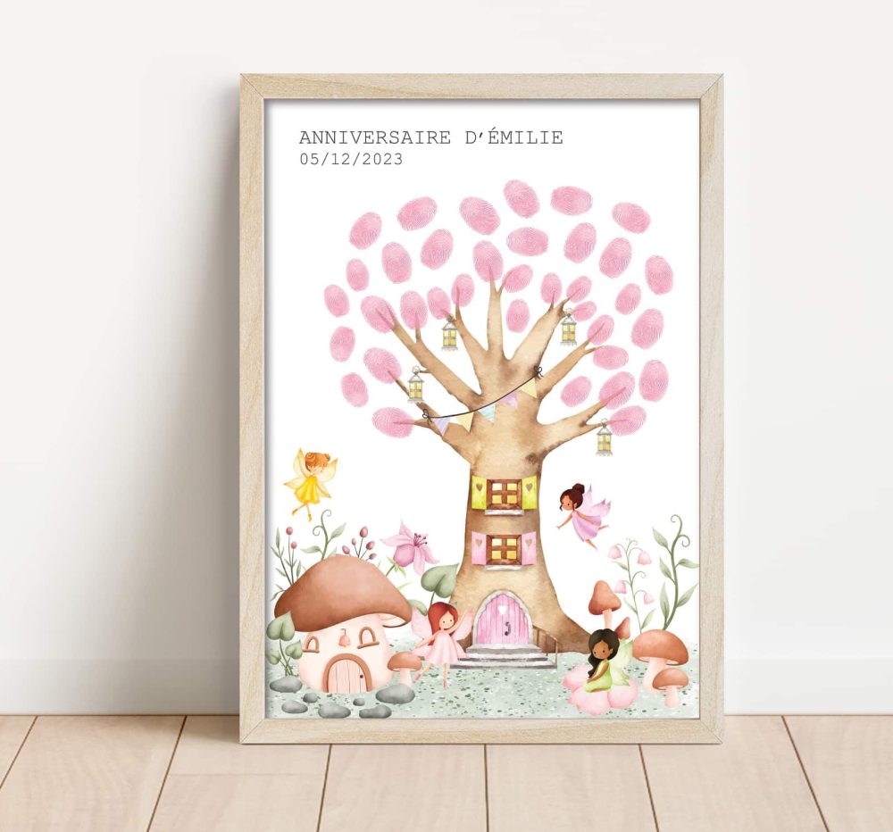 arbre à empreintes anniversaire fille fées