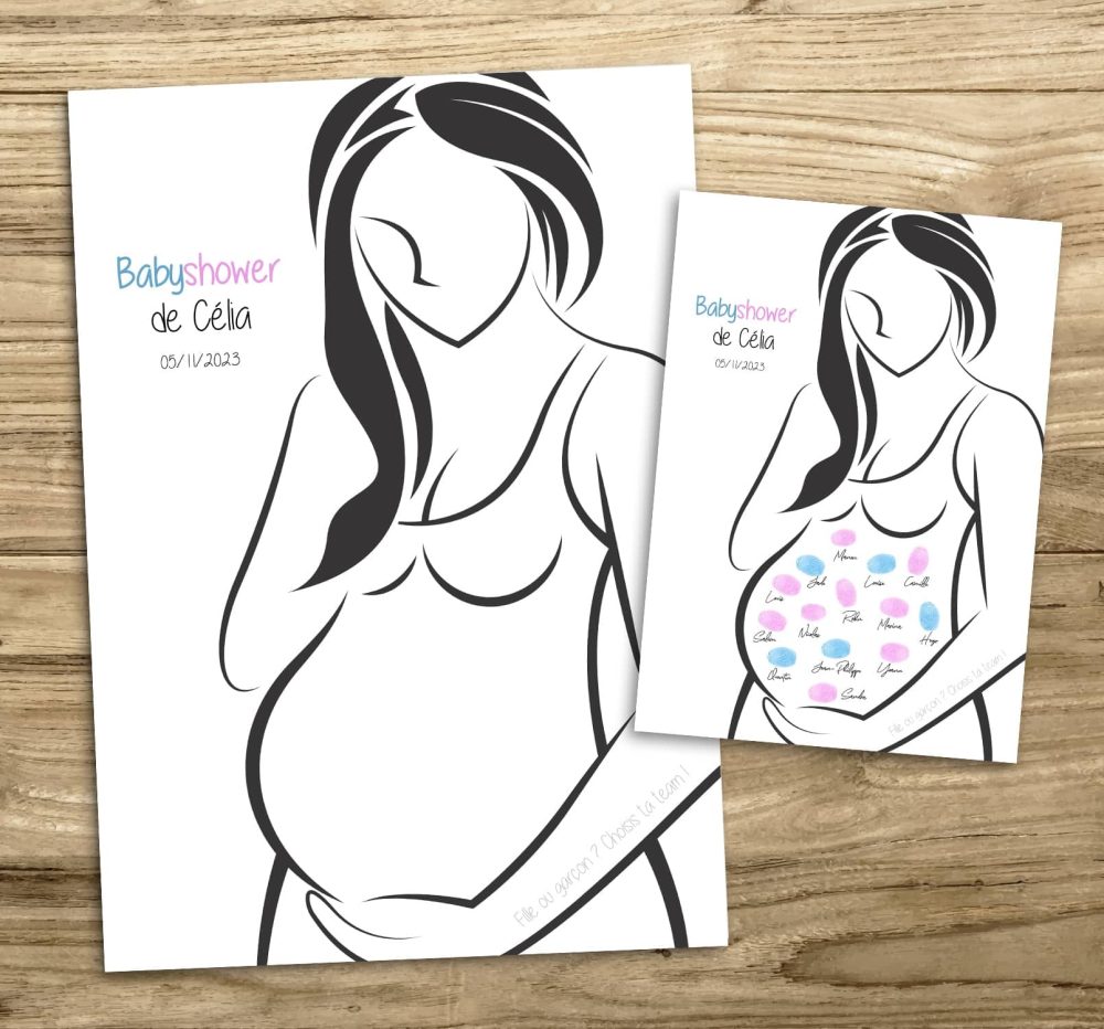 arbre à empreintes babyshower gender reveral