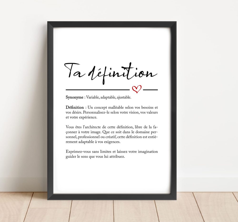 Affiche définition personnalisable