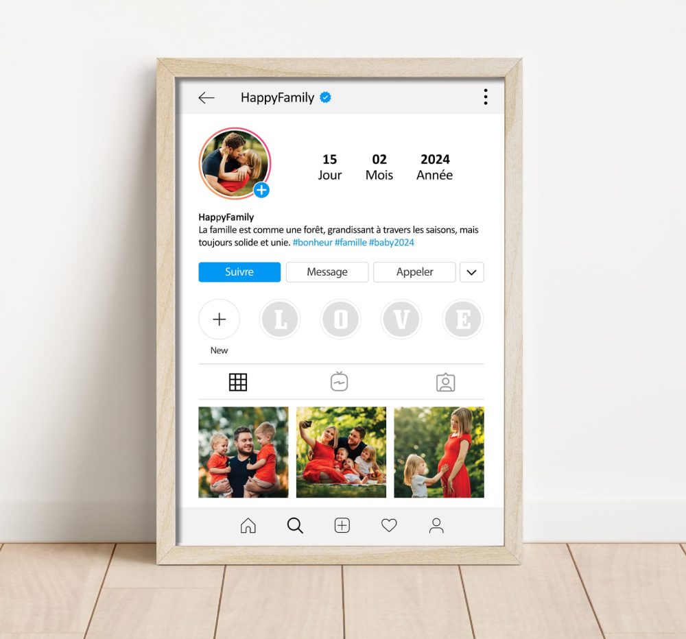Affiche instagram à personnaliser