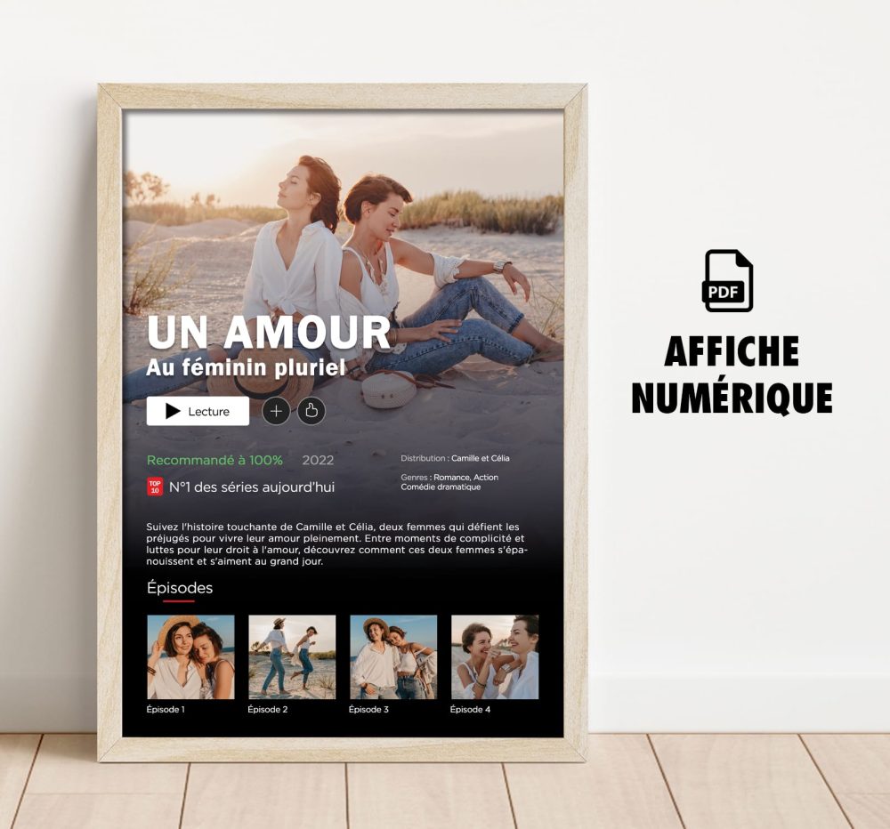 Affiche série Netflix à personnaliser